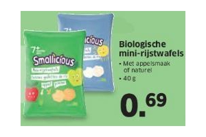 biologische mini rijstwafels