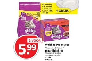 whiskas droogvoer of maaltijdzakjes