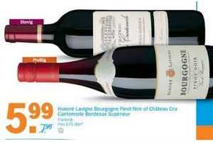 honore lavigne bourdogne pinot noir of chateau cru cantemerie bordeaux superieur