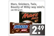 mars snickers twix bounty of milky way mini s