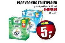 page vochtig toiletpapier