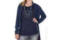 dames t shirt navy met print