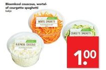bloemkool couscous wortel of courgette spaghetti