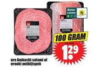 pure ambacht salami of gerookt ontbijtspek