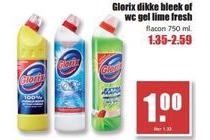 glorix dikke bleek of wc gel lime fresh