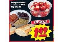 peppersweet roomkaas of trio tappenade