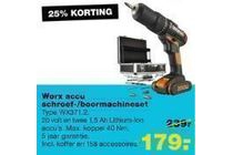 worx accu schroef boormachineset