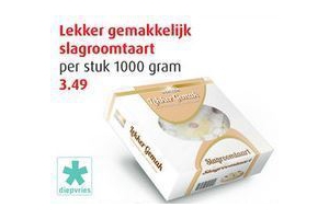 lekker gemakkelijk slagroomtaart