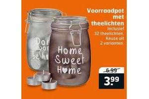 voorraadpot met theelichten