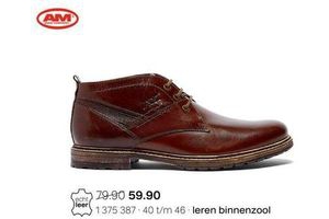 bruin leren veterschoen