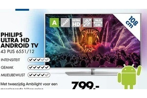 philips ultra hd android tv 43 pus 6551 12