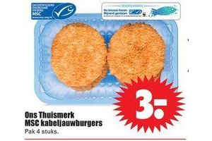 ons thuismerk msc kabeljauwburgers