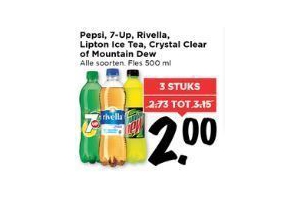 pepsi 7 up rivella lipton crystal clear mountain dew