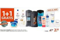 dove axe en vaseline douche hand en body
