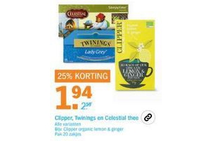 clipper twinings en celestial thee