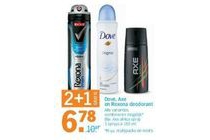 dove axe en rexona deodorant