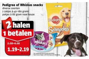 pedigree of whiskas snacks
