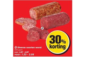 diverse soorten worst