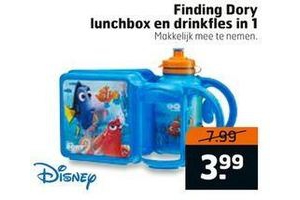 finding dory lunchbhox en drinkfles in 1