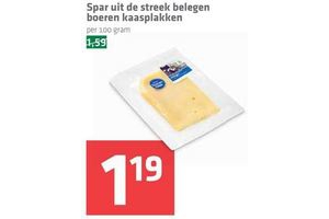 spar uit de streek boerenkaas plakken