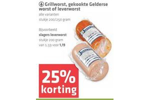 grillworst gekookte gelderseworst of leverworst