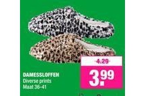 dames sloffen in diverse print