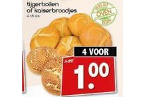 tijgerbollen of kaiserbroodjes