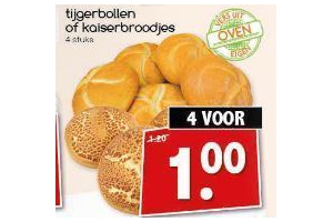 tijgerbollen of kaiserbroodjes