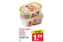 perfect sorbetijs en mini slagroom