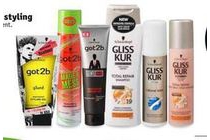 gliss kur en got2b haarverzorging en styling