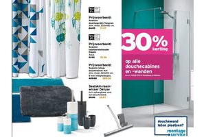 30 korting op alle douchecabines en wanden