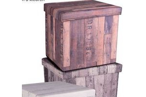 hocker met steigerhout print