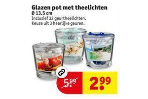 glazen pot met theelichten