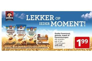 quaker havemout granola muesli of havermoutrepen