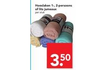 hoeslaken 1 2 persoons of lits jumeaux