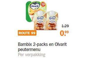 bambix 2 packs en olvarit peutermenu