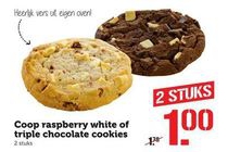 coop raspberry white of triple chocolate cookies