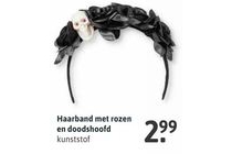 haarband met rozen en doodshoofd