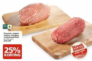procureur magere varkens of magere runderbraadrollade