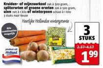 kruiden of wijnzuurkool spliterwten of groene erwten uien of winterpeen