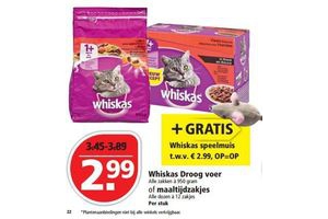 whiskas droog voer of maaltijdzakjes