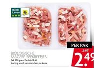 biologische magere spekreepjes