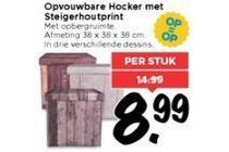 opvouwbare hocker met steigerhoutprint