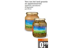 vers van het land groente en appelconserven