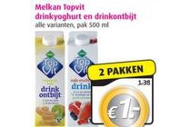 melkan topvit drinkyoghurt en drinkontbijt