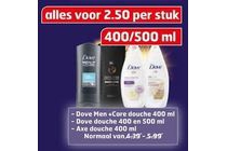 dove men care douche 400 ml dove douche 400 en 500 ml en axe douche 400 ml