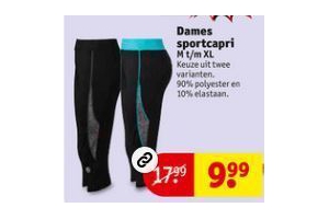 Plenaire sessie eenheid Op tijd Dames Sportcapri €9,99 - Beste.nl