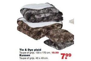 tie en dye plaid en kussen