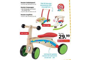 houten hobbelpaard loopwagen of loopfiets