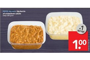 deen kip sate kip kerrie of ei bieslook salade